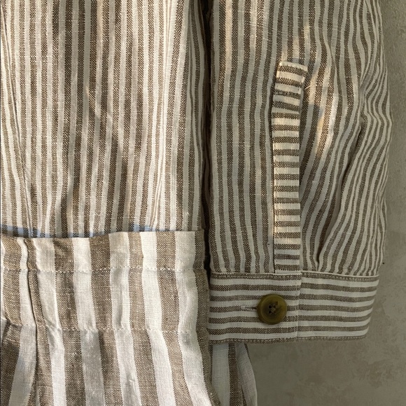 J. Jill Love Linen Striped 3/4 Sleeve Dress With Earrings - ALL NWT - Picture 6 of 16